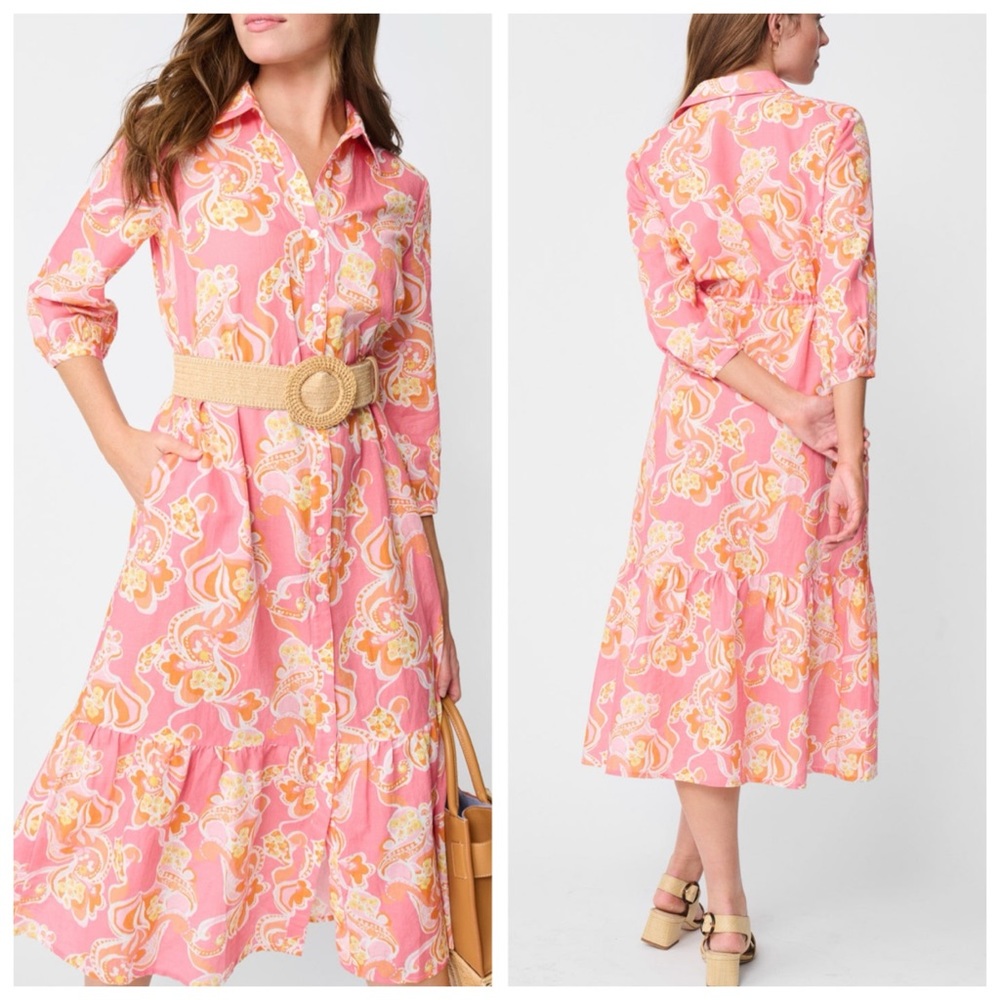J. McLaughlin Foley Linen Dress in Trinidad Abstract - Picture 10 of 10